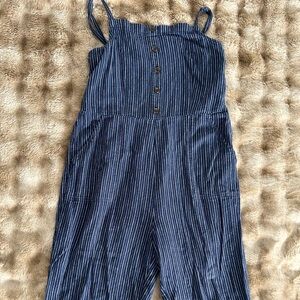 Old Navy Navy Striped Jumpsuit